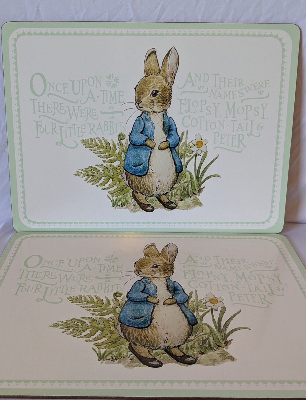 Pottery Barn Kids Beatrix Potter Peter Rabbit Placemats Set of 2 Discontinued